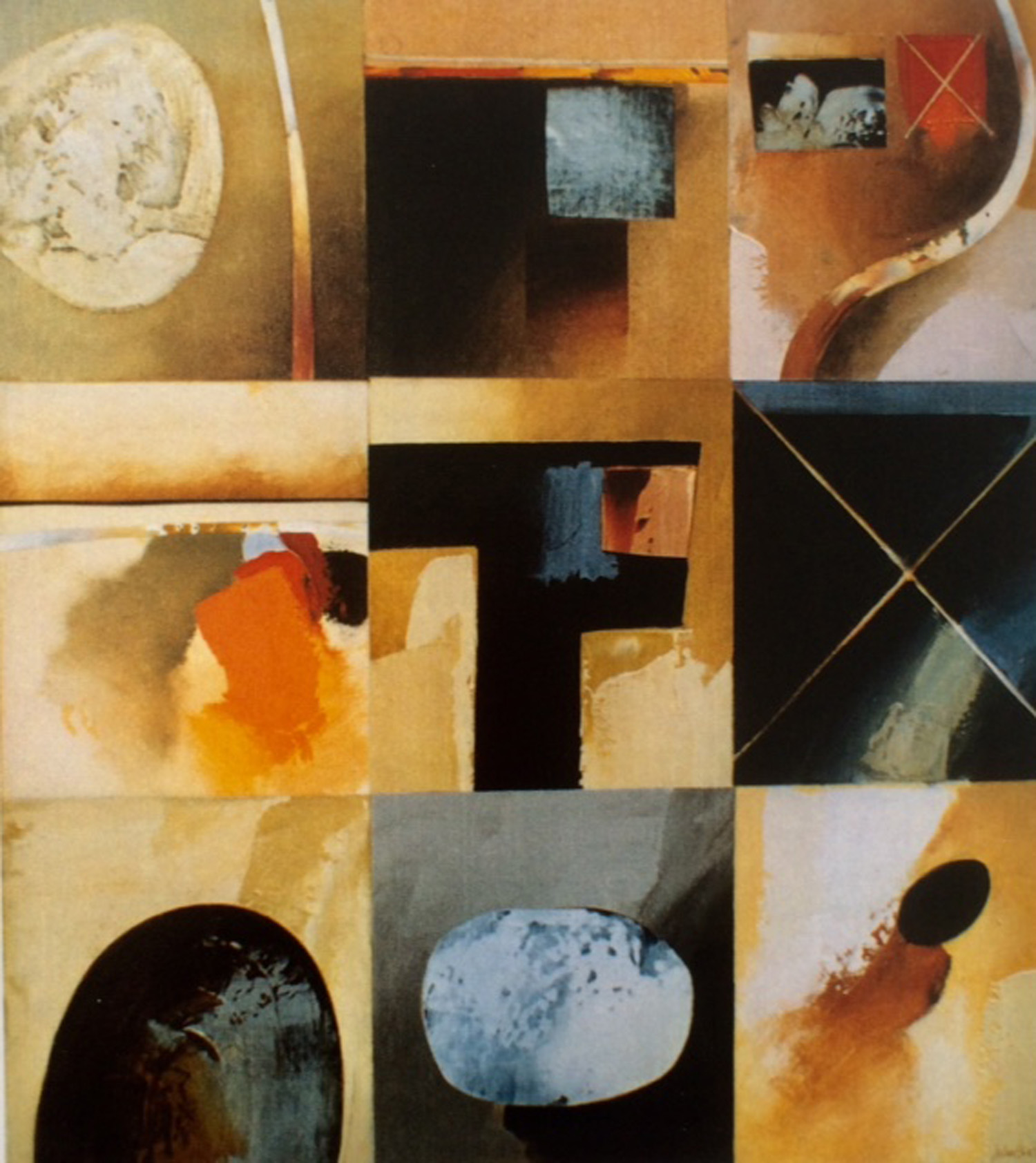 Jules Sher 9 Part Variation Kalgoorlie Landscape 1997